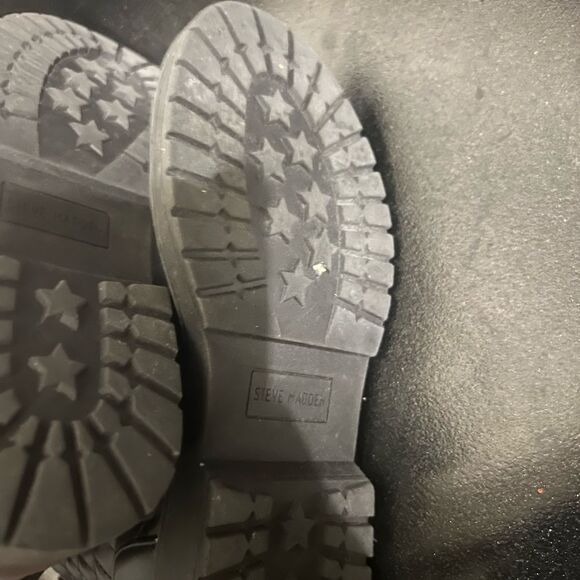 STEVE MADDEN  Combat Boots  Side Zip Laces sz 2 - Picture 9 of 10